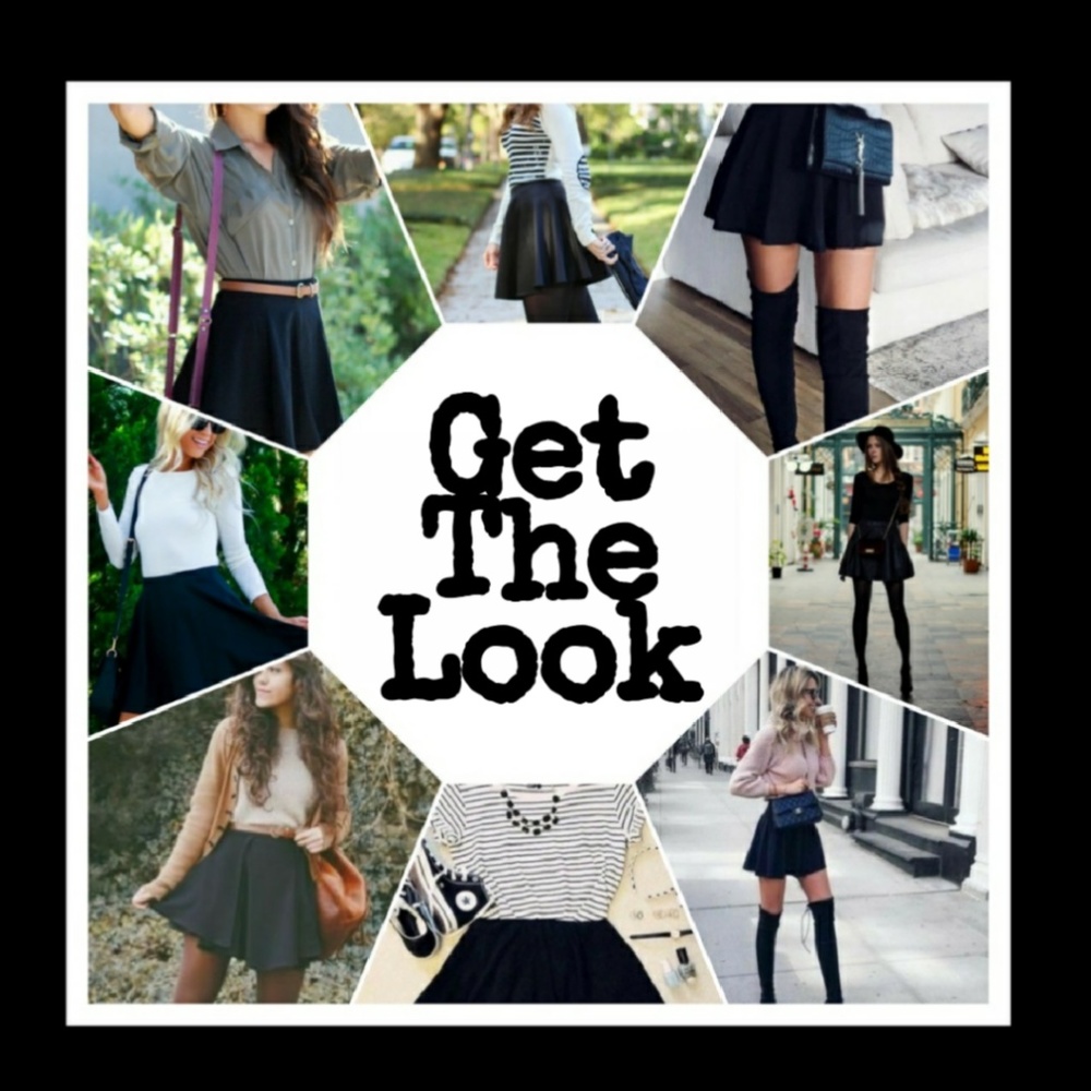 Olsenboye Black Flared Skater Skirt